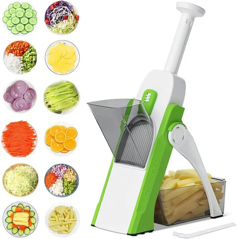 Multi Home 5 in 1 Manual Vegetable Cutter Food Chopper Fruit Potato Slicer Kitchen Household Adjustable Hand Food Fries Peeler