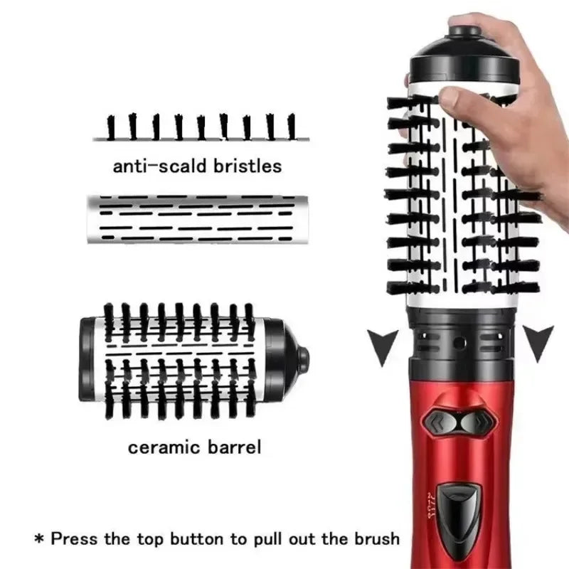 3 in 1 Rotating Hair Dryer Electric Comb Hair Straightener Brush Dryer Brush Hot Air Comb Negative Ion Hair Styler Comb