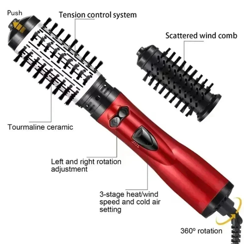 3 in 1 Rotating Hair Dryer Electric Comb Hair Straightener Brush Dryer Brush Hot Air Comb Negative Ion Hair Styler Comb