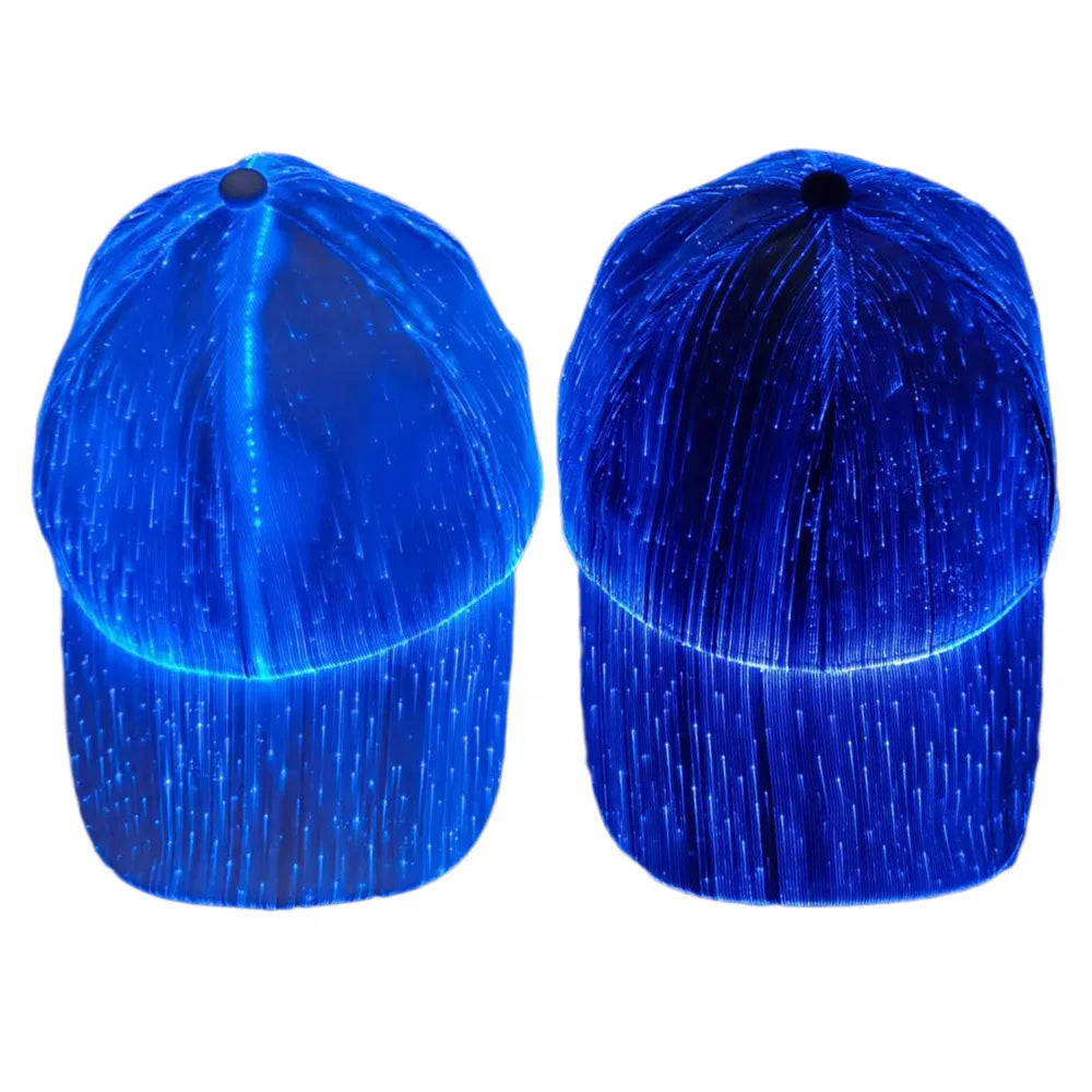 7Colours LED Fibre Optic Luminous Duck Tongue Cap Men Women Party Hip Hop Outdoor Luminous Baseball Cap Performance Cap