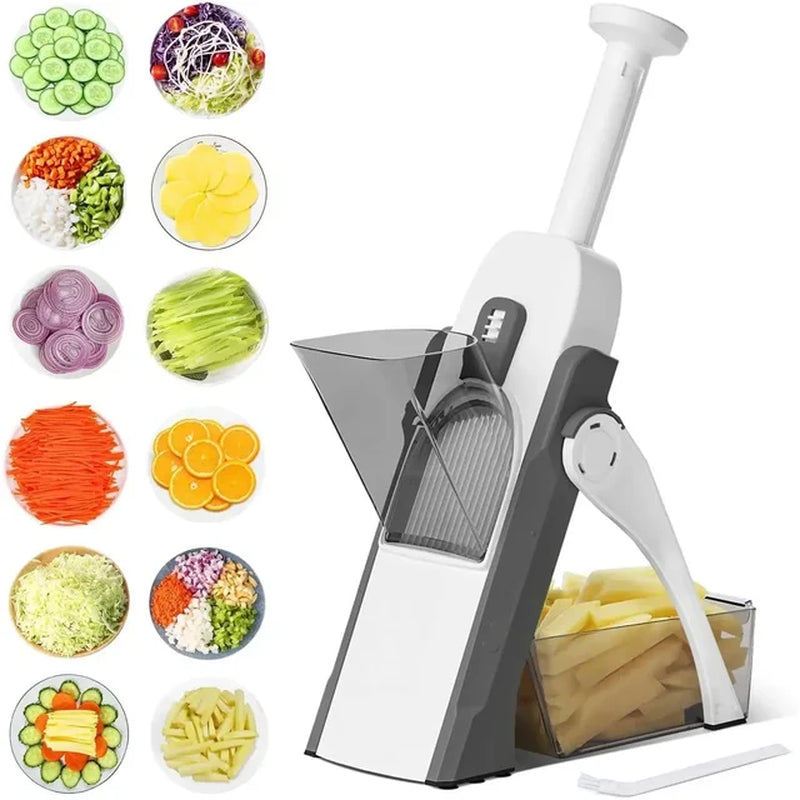 Multi Home 5 in 1 Manual Vegetable Cutter Food Chopper Fruit Potato Slicer Kitchen Household Adjustable Hand Food Fries Peeler