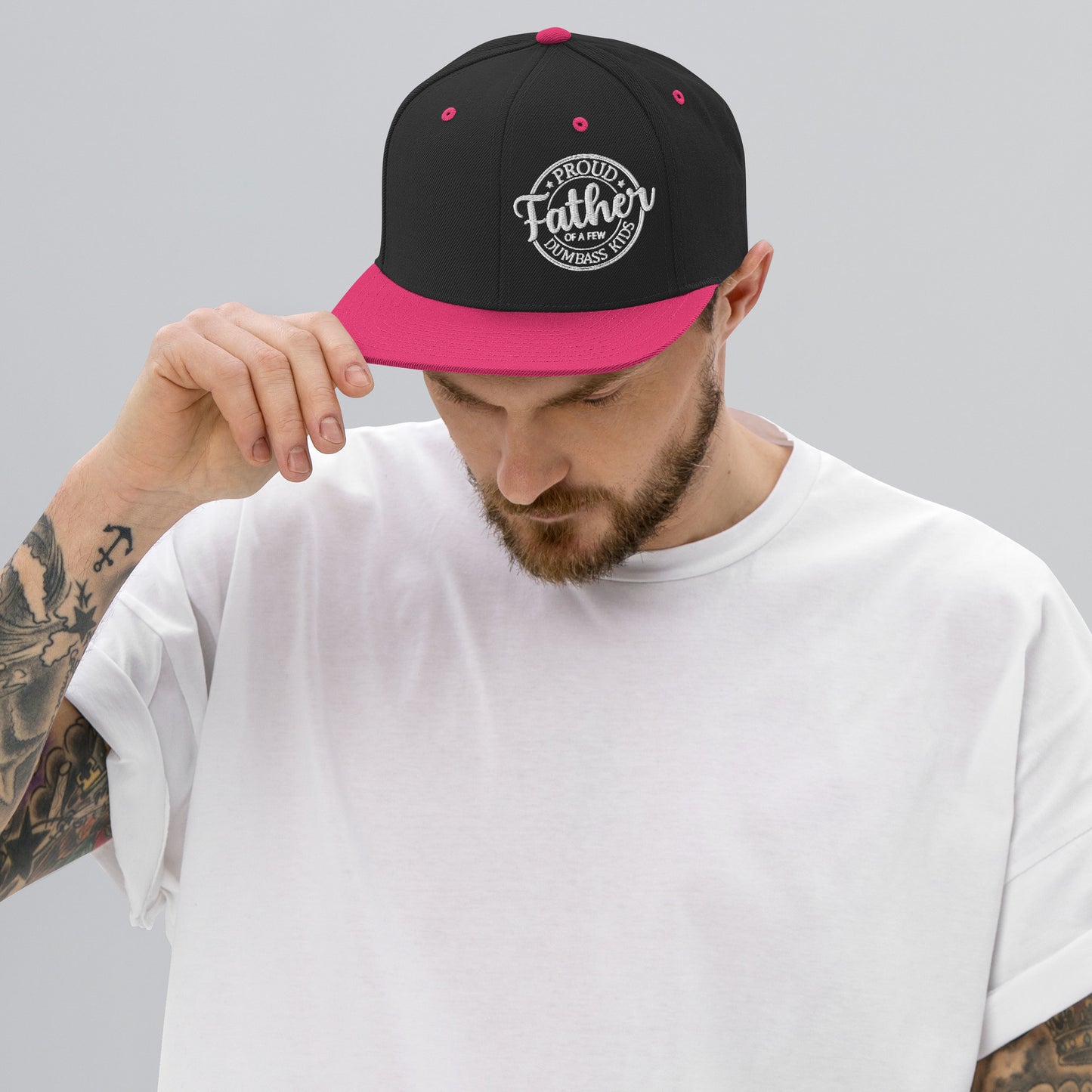 Proud Father of Dumbass Kids Embroidered Snapback Hat