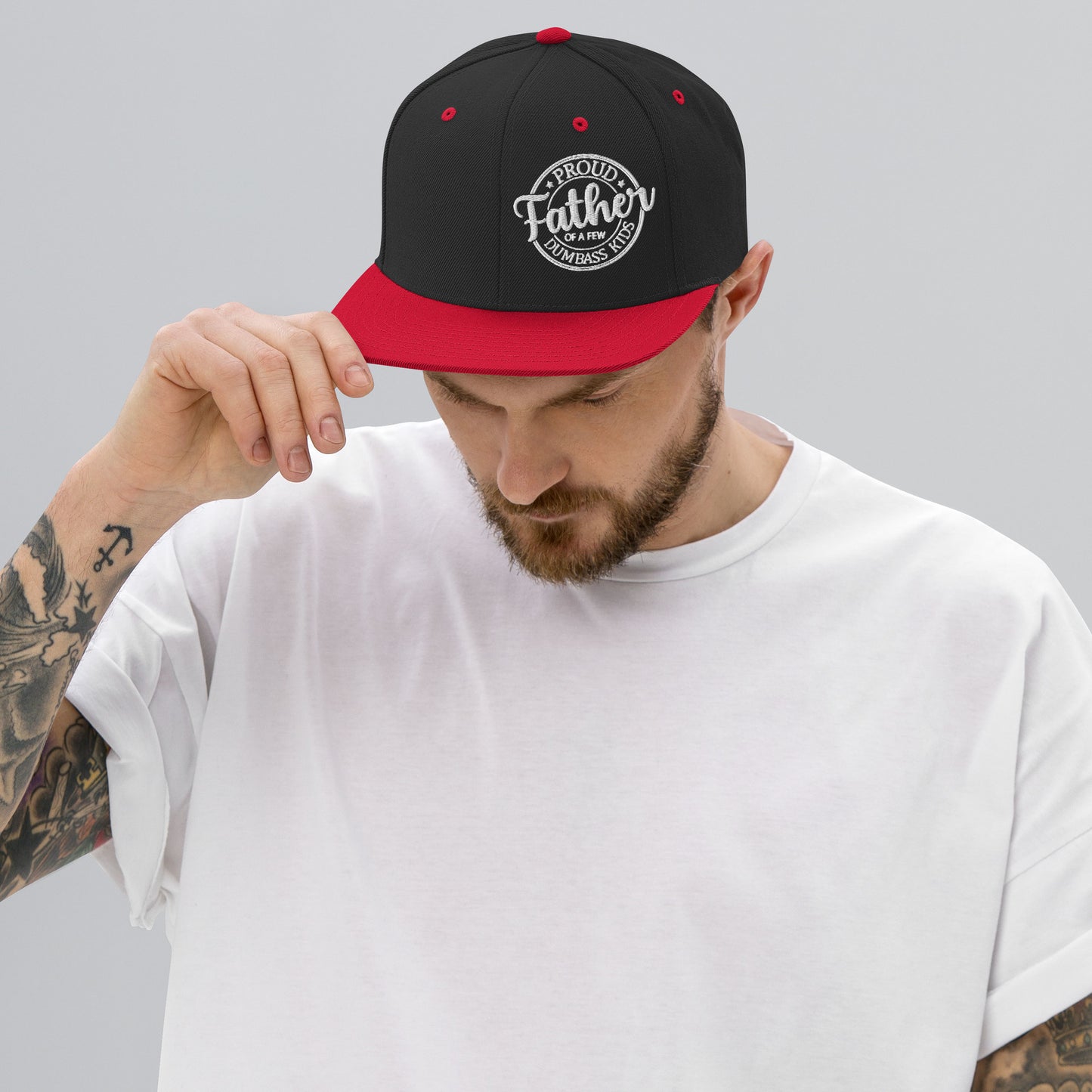 Proud Father of Dumbass Kids Embroidered Snapback Hat