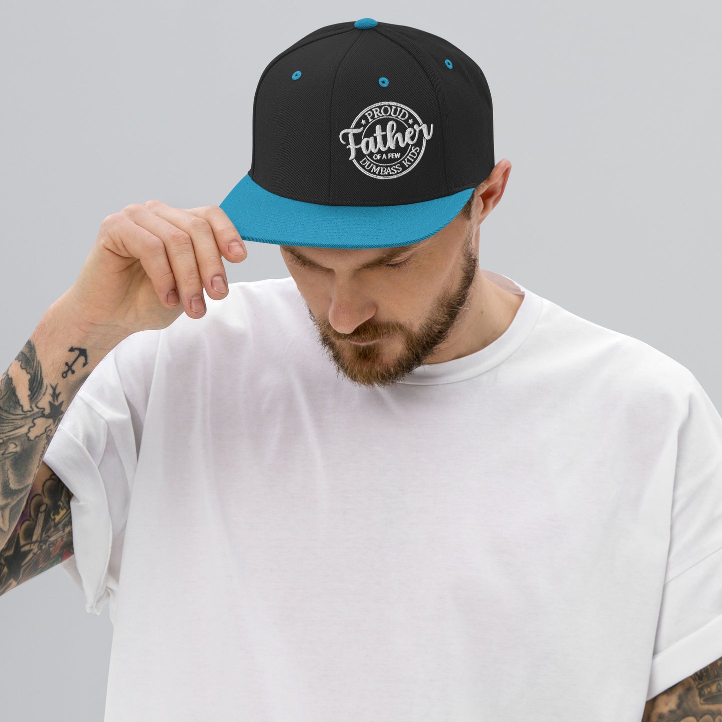 Proud Father of Dumbass Kids Embroidered Snapback Hat