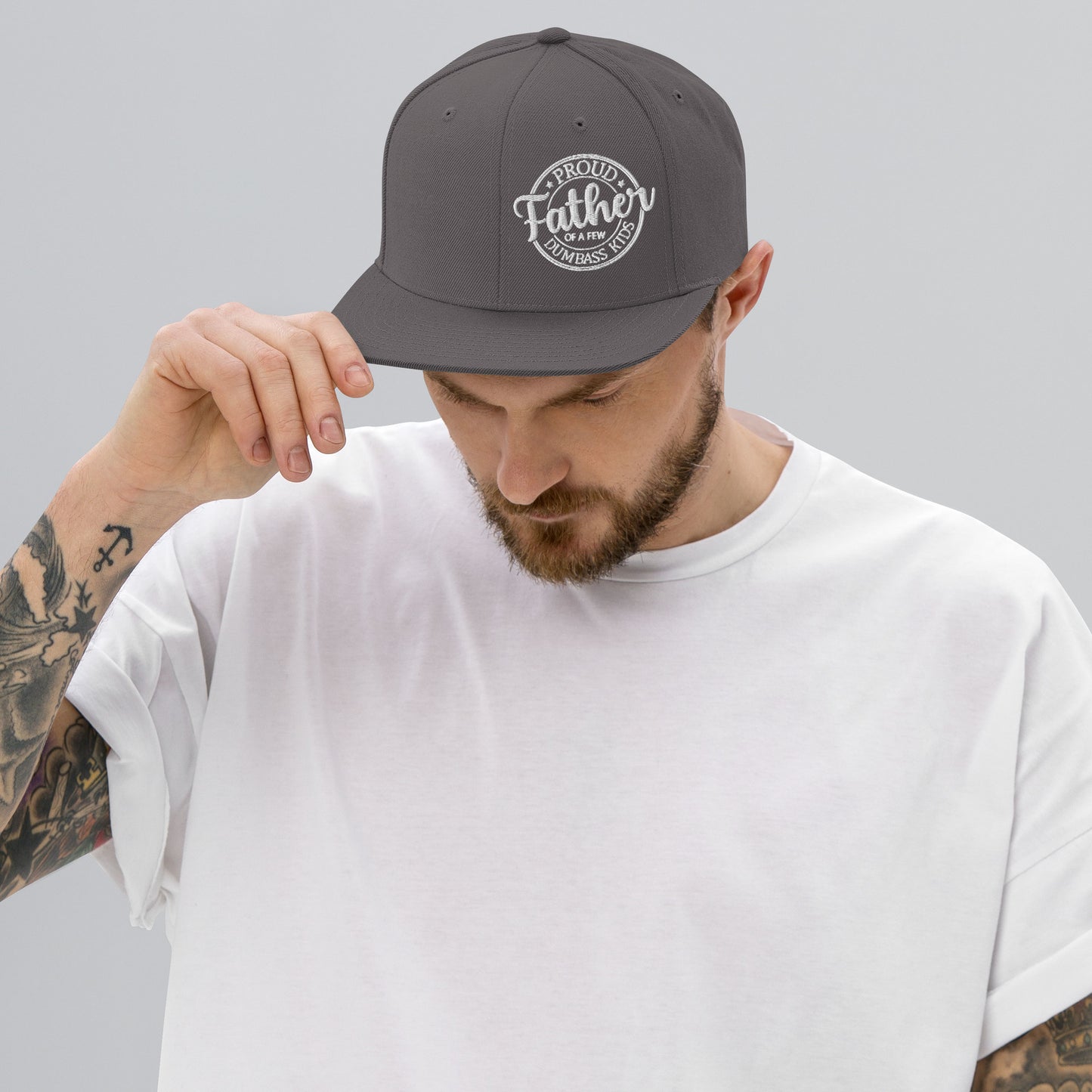 Proud Father of Dumbass Kids Embroidered Snapback Hat