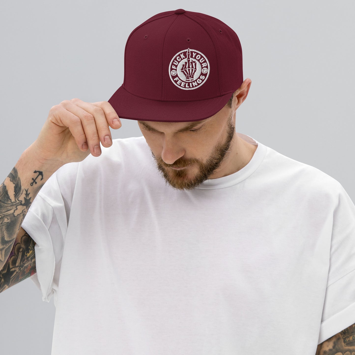 Fuck Your Feelings Embroidered Snapback Hat