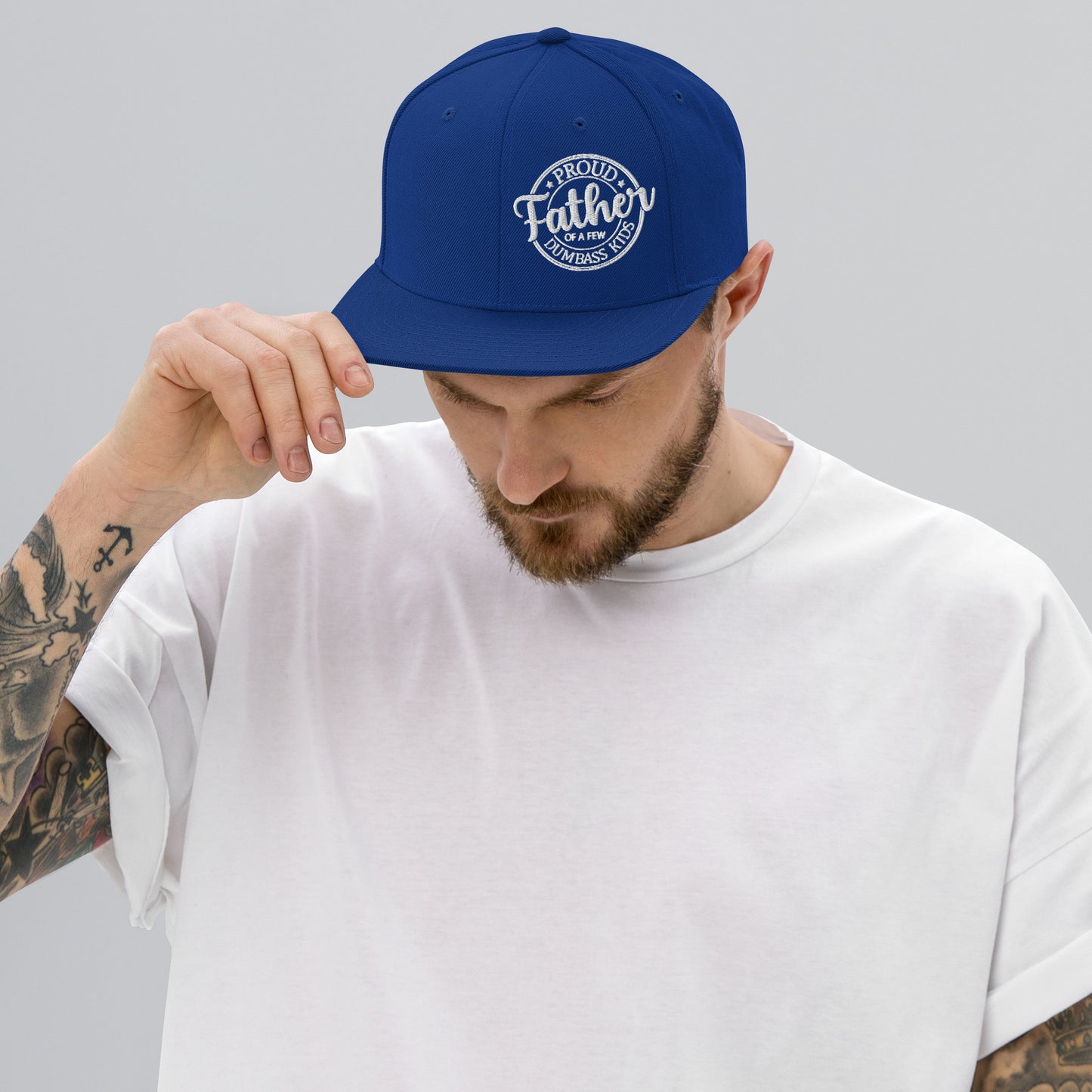 Proud Father of Dumbass Kids Embroidered Snapback Hat